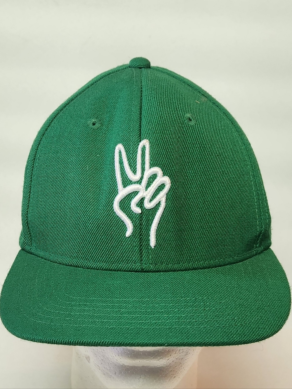 Green Embroidered Peace Sign Hat